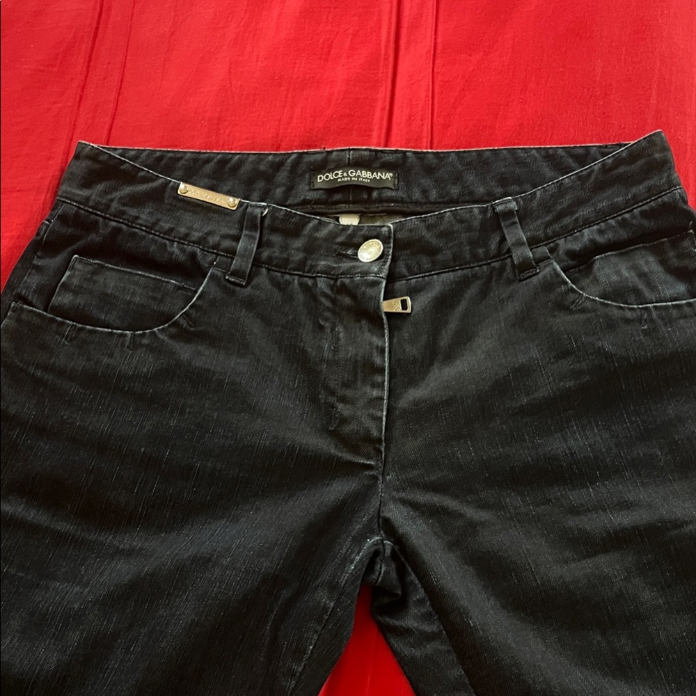 Dolce & Gabbana Dark blue low rise bell bottom extra long Jeans 46